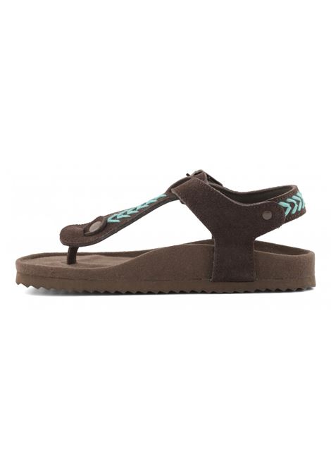 SLOFISandalo infradito in pelle scamosciata COLORS OF CALIFORNIA | HC.BIO602MOKA TURCHESE